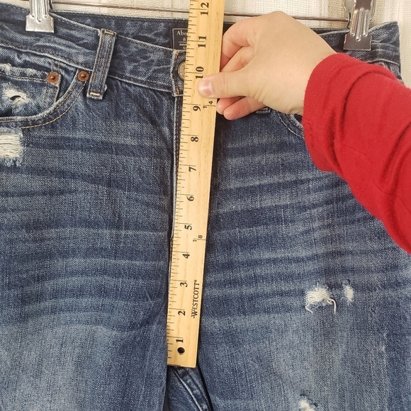Abercrombie & Fitch Annie High Rise Girlfriend Jeans Blue Embroidered Size 26/2r - Picture 6 of 9
